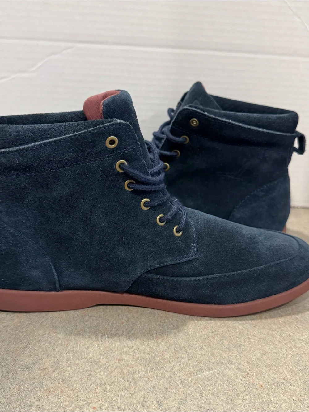 Clae Men's Hamilton Navy Suede High-Top Casual Boots with Brick Sole